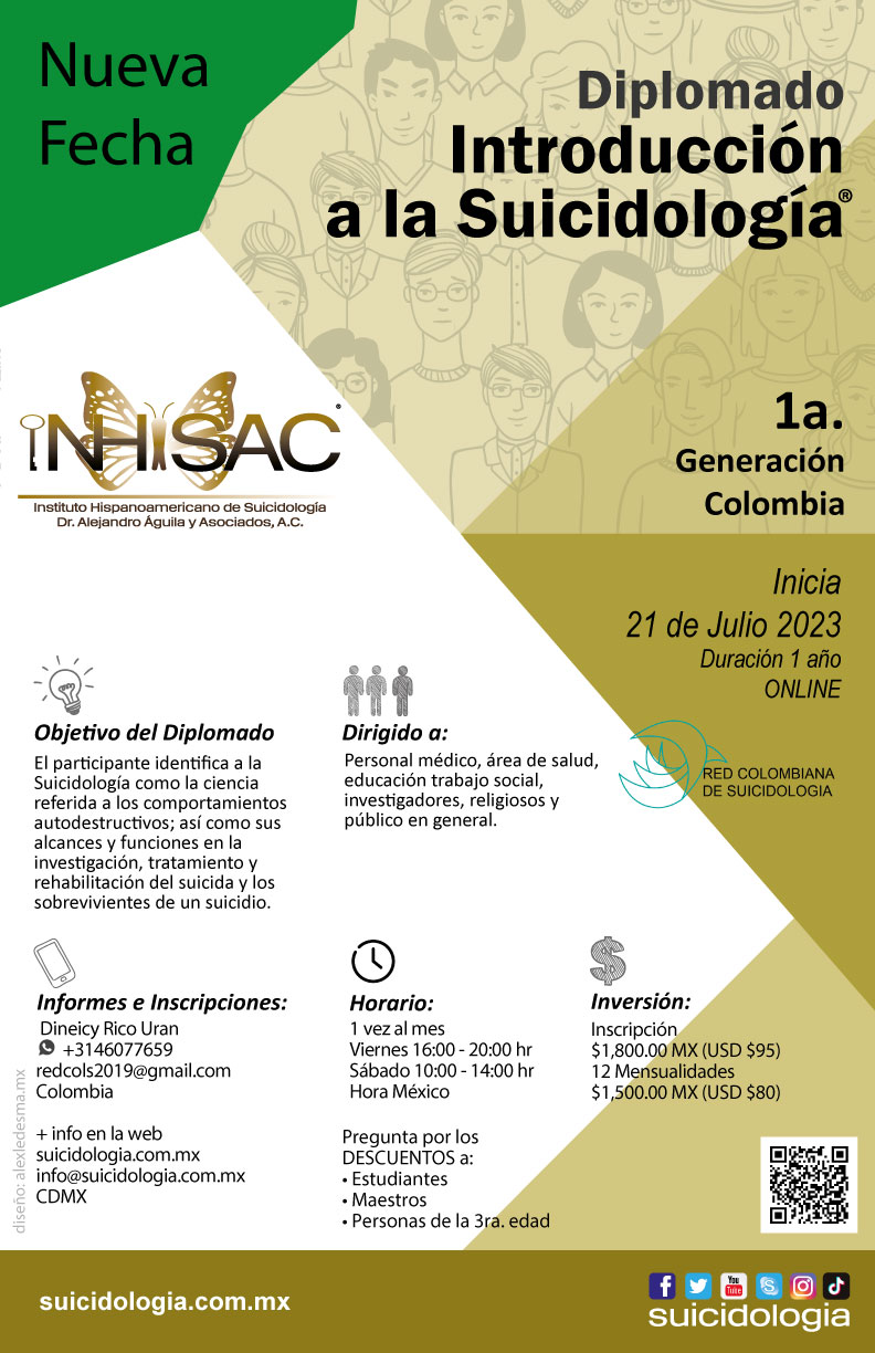 Diplomado en Introducción a la Suicidologia Colombia | suicidologia.com.mx