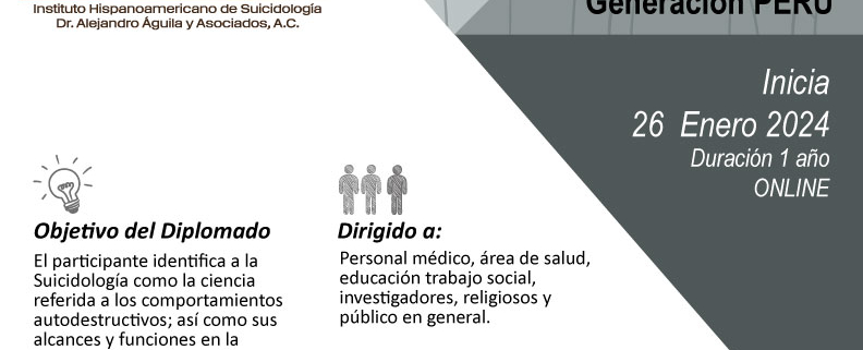 Diplomado Introducción a la Suicidologia sede Perú | suicidologia.com.mx