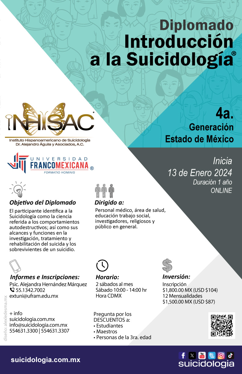 Diplomado en Introducción a la Suicidologia Estado de México | suicidologia.com.mx