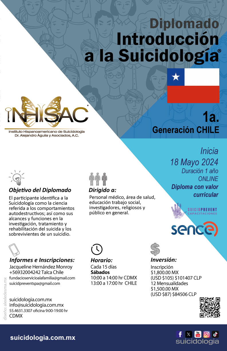 Diplomado en Introducción a la Suicidologia Chile | suicidologia.com.mx