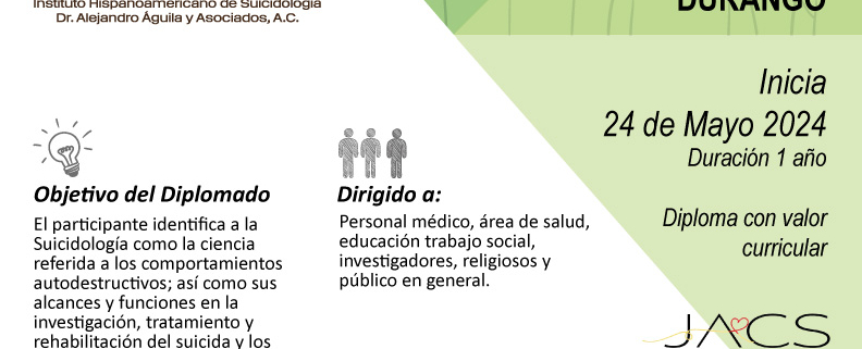 Diplomado en Introducción a la Suicidologia Durango| suicidologia.com.mx