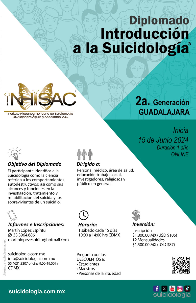 Diplomado en Introducción a la Suicidologia Guadalajara | suicidologia.com.mx